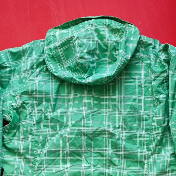 Columbia Omni-shield windbreaker light coat jacket green plaid women's size M - Picture 4 of 9